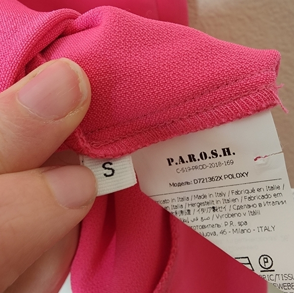 P.A.R.O.S.H. Pink Darter Waist Dress S - Picture 4 of 6